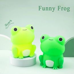 Lamps Shades Cute Silicone Frog LED Night Light Touch Sensor Dimmable Timer USB Rechargeable Bedside Lamp Children Baby Toy Gift Nightlights 231019