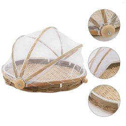 Dinnerware Sets 3 Pcs Round Dustpan Basket Outdoor Tent Bread Bamboo Woven Sieve Weaving Multi-purpose Tray