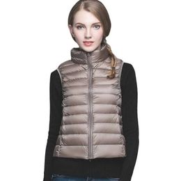 Winter women solid vest sleeveless jacket Classic Feather Casual bodywarmer Vests plus size S-XXXLshiny 7X49Q