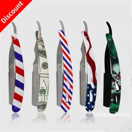 Electric Shavers Colourful Professional Manual Shaver Straight Edge Stainless Steel Sharp Barber Razor Folding Shaving Beard Cutter Wholesale 231020