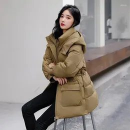 Women's Trench Coats Winter Parkas Jacket Women 2023 Korean Down Cotton Coat Female Hooded Thick Warm Padded Mid Long Casual Overcoat Ladies