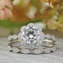 Choucong Brand New Top Sell Vintage Fashion Jewellery 925 Sterling Silver Couple Rings Round Cut White Topaz CZ Diamond Women Weddin241c