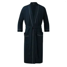Men's Sleepwear Male Simplicity Comfortable Water Absorption Pyjamas Yukata Big Pocket Long Bathrobe Home Clothing