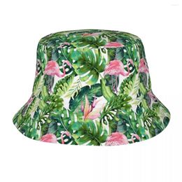 Berets Unisex Bucket Hat Flamingo Animal Summer Headwear Lightweight Camping Fishing Tropical Boonie Gift Idea