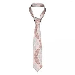 Bow Ties Rose Gold And Marble Feather Necktie Unisex Polyester 8 Cm Agate Copper Nordic Neck For Mens Casual Wide Gravatas Office