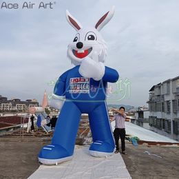 16.4ft Advertising Bunny Mascot Inflatable Running Rabbit Cartoon for Outdoor Decoration or Event Promotion
