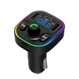 G47 mini Car charger Dual USB & Type-C Ports Hands Free Audio Adapter Car Bluetooth FM Transmitter MP3 Player 12 LL