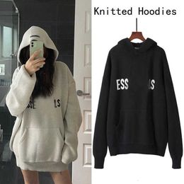 2023 Mens Women Designer Essentialhoodie Sweater Knits Keep Warm in Autumn Winter Hooded Essent Loose Letter Essentialshirt Hoodies Casual Pullover I74k