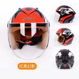 Motorcycle Helmets 3c Certified Electric Car Helmet Men And Women Winter Warm Half Hard Hat