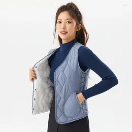 Women's Vests Women Ultra Light Cotton Slim Sleeveless Jacket Winter Liner Portable Girl Lightweight Windproof Waistcoat