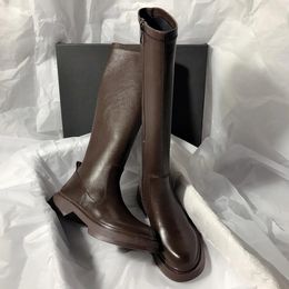Boots Shoes for Women Leather Platform Footwear Round Toe Ladies Brown Fashion 2023 in Demiseason Waterproof Work Pu Rock 231019
