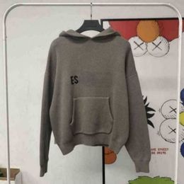 Men's Hoodies Essent Hoodie Essen Es Knitted Sweater Zipper Letter Long Sleeve Loose Mens Hoode Jumper B0mr Ixqr