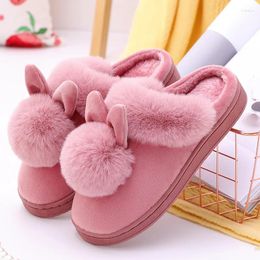 Slippers Winter Warm Women Home Indoor Casual Ladies Soft Shoe Fluffy House Shoes Ears Female Furry Plush