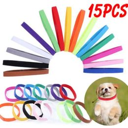 Cat Collars 15PCS Identification ID Whelp Kitten Dog Velvet Practical Nylon Reusable Puppy Collar Pet Supplies