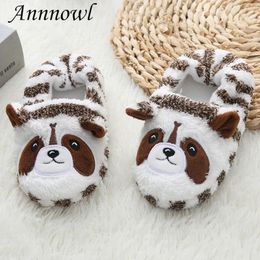 Slipper Fashion Toddler Boys Slippers Indoor Winter Plush Warm Kids House Footwear Animal Raccoon Soft Rubber Sole Home Shoes Baby Items 231020