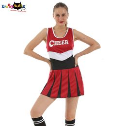 cosplay Eraspooky Women's Red Cheerleader Halloween Costume for Adult Sexy Fancy Dress Carnival Party Outfitcosplay