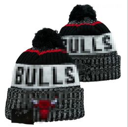 Men's Caps Basketball Hats Bulls Beanie All 32 Teams Knitted Cuffed Pom Chicago Beanies Striped Sideline Wool Warm USA College Sport Knit hats Cap For Women a4