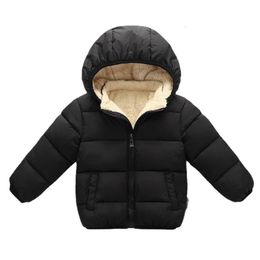 Down Coat Children Cashmere Cotton Down Jacket Coat Winter Thick Warm Hooded Parkas Coat Outwear for Kids Boys Girls 1-6 Years Old 231020