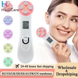 Beauty Microneedle roller Radio Frequency Massager EMS Microcurrent Face Lifting Machine Skin Care LED P on Rejuvenation RF Device 231020