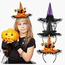 Halloween Party Hoops Ghost Festival Carnival Night Pumpkin Hoops Black Spider Web Head Buckle Pumpkin Witch Hat Hoops