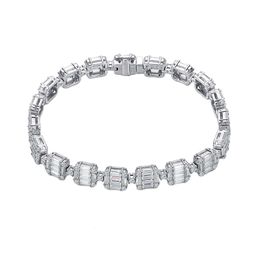 Mgean factory outlet Trendy fine women Jewelry Bracelet 14K 18K Real Gold Synthetic Lab Grown moissanite Tennis Chain bracelet