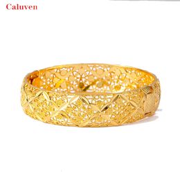 Bangle 1pcs Gold Colour Bracelets Ethiopian Middle East Dubai Bangles for Women Wedding Jewellery African Gifts 231020