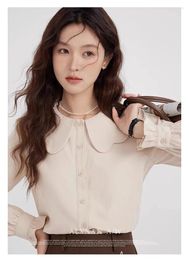 Women's Blouses Autumn Clothes Korean Sweet Style Doll Collar Blouse Women Long Sleeve Harajuku Fashion ShirtVintage Female Casual Tops