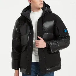 Hunting Jackets Men's Hooded White Duck Down Jacket Winter Warm Parka Coat Outwear Windproof Overcoats Mens