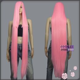 130cm Light pink Hi Temp Series 55cm Extra long Bang Cosplay Wigs 99 LLP1612