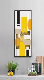 Modern Nordic Decoration Home Canvas Painting Yellow Geometric Pattern Poster Abstract Wall Art Pictures for Living Room Decor4853993