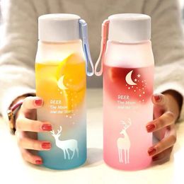 Outdoor Sports Water Bottle Plastic Portable Drinking Cup Girl Leakproof Drop-proof Shaker Mug Travel Water Bottle 560ml