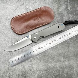 Chris Reeve Large Sebenza Folding knife TC4 titanium alloy handle D2 blade survival Outdoor Camping Hunting EDC Tools Tactical Gear Self-defense Pocket knives