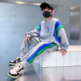 Clothing Sets Autumn Kids Clothes Boy's Sport Embroidery Letter T-Shirt Pants 2Pcs/sets Children Boys Sweatshirt Sweatpant Tracksuit 231019