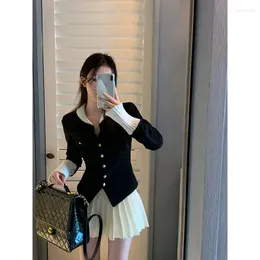 Casual Dresses Elegant Women 2 Pieces Set Office Ladies Shirts Long Sleeve Blouse Korean Fashion A-Line Skirts Y2K Sweet Outfit 2023