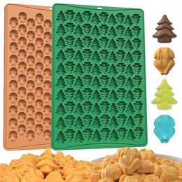 Baking Moulds 100 Cavity Christmas Tree Silicone Chocolate Mould Candy Jelly Tool Pet Biscuit Ice Tray Easter Party Turkey Snack Decor 231019