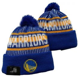 Men's Caps Basketball Hats Warriors Beanie All 32 Teams Knitted Cuffed Pom GSW Beanies Striped Sideline Wool Warm USA College Sport Knit hats Cap For Women A4