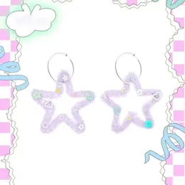 Dangle Earrings Hollow Plush Star Pentagram Heart Drop For Women Sweet Charm Fashion Harajuku Aesthetics Y2k Jewelry