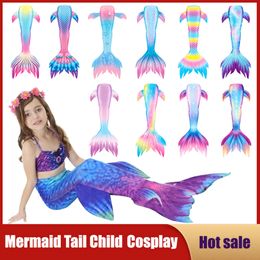 Cosplay Fantasy Mermaid Tails Kids Swimming Dress Party Halloween Cosplay Costumes Children Bikini Swimmingsuit Girl Beach Bathing Suit