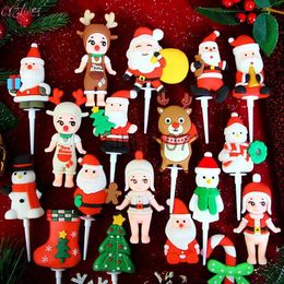 Christmas Decorations Merry Christmas Cake Toppers Santa Claus Doll Cartoon Resin Cake Toppers Angel Doll Cupcake Topper Christmas Decor for Home Noel x1020