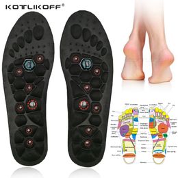Shoe Parts Accessories Acupressure Magnetic Massage Insoles For Foot Therapy Reflexology Pain Relief Health Massager Arch Support Shoes Soles Inserts 231019