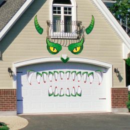 Wall Stickers Creative Halloween Plastic Eyes Decoration Green Monster Door