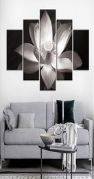 Canvas Wall Art 5 Pcs Lotus Flower Pictures Prints Poster For Bedroom Home Wall Decor Canvas Painting Posters And Prints9497469