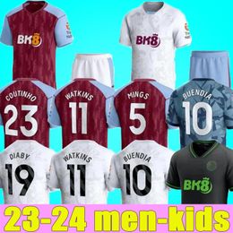 Aston 2023 2024 Soccer Jerseys villaES KAMARA WATKINS BUENDIA 23 24 Home red Away black Third McGINN EL GHAZI DOUGLAS LUIZ MINGS KONSA CASH Football shirt men kids kit