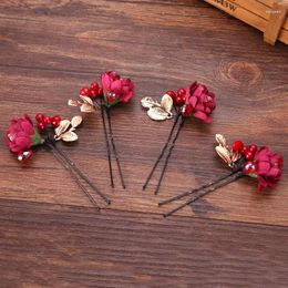 Hair Clips 4 Pcs/Lot Arrival Fashion Hairwear For Women Pearls Crystal Sticks Romantic Hairpin Female Wedding Jewellery