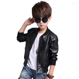 Jackets Brand Fashion Baby Girls Boys Leather Motorcycle Child Coat Children Outerwear Kids Outfits For Spring Autumn 2-15 Years