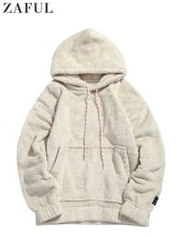 Men's Hoodies Sweatshirts Solid Hoodie for Men Fluffy Fall Winter Streetwear Pullover Basic Unisex Hooded Sweats Jumper with Pocket 231020