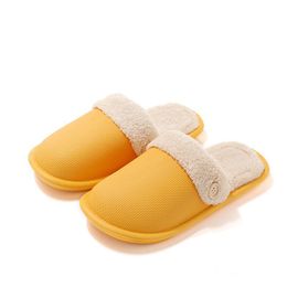 New autumn and winter cotton shoes yellow green purple to keep warm and thick soles at home