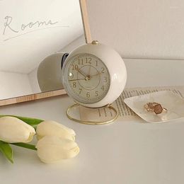 Table Clocks Alarm Clock Home Decor INS Creative Vintage Desk Silent Pointer Bedroom Decoration Digital Bedside