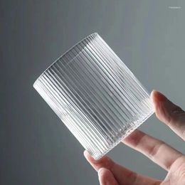 Wine Glasses 300ml Ripple Whisky Glass Vertical Lines Coffee Cup Transparent Beer Mug Drinking For Juice 2023 Selling