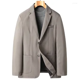 Men's Suits Men Solid Color Long Sleeve Lapel Pocket White Duck Down Blazer Slim Suit Coat